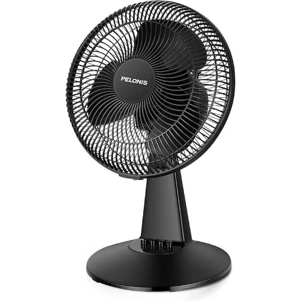 Adrinfly 12 in. 3 Speeds Oscillating Table Fan Small Electric Plug-In and Adjustable Tilt Head for Bedroom and Office, Black