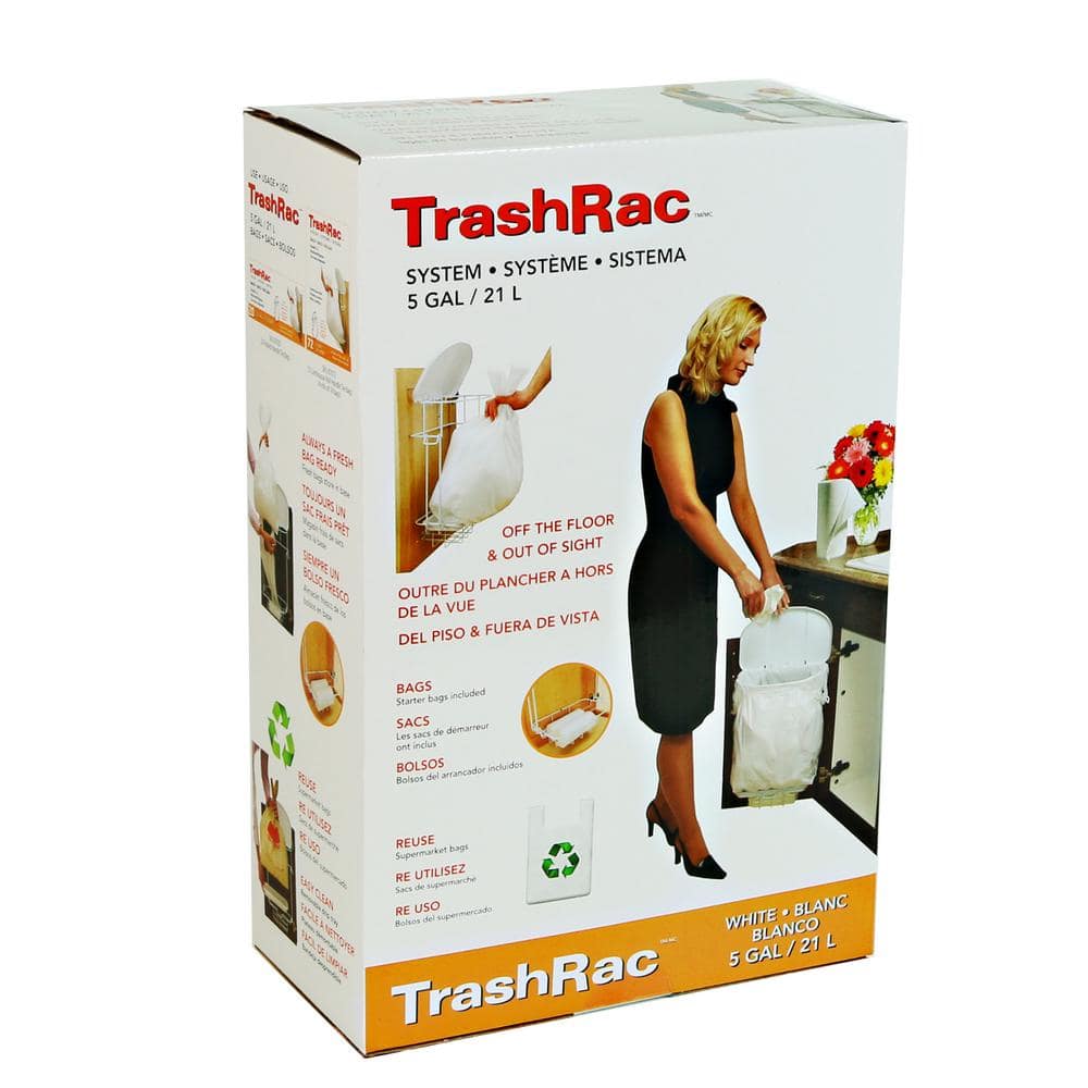Trashrac 3 gal Trash Bags Handle Tie 96 pk 0.7 mil