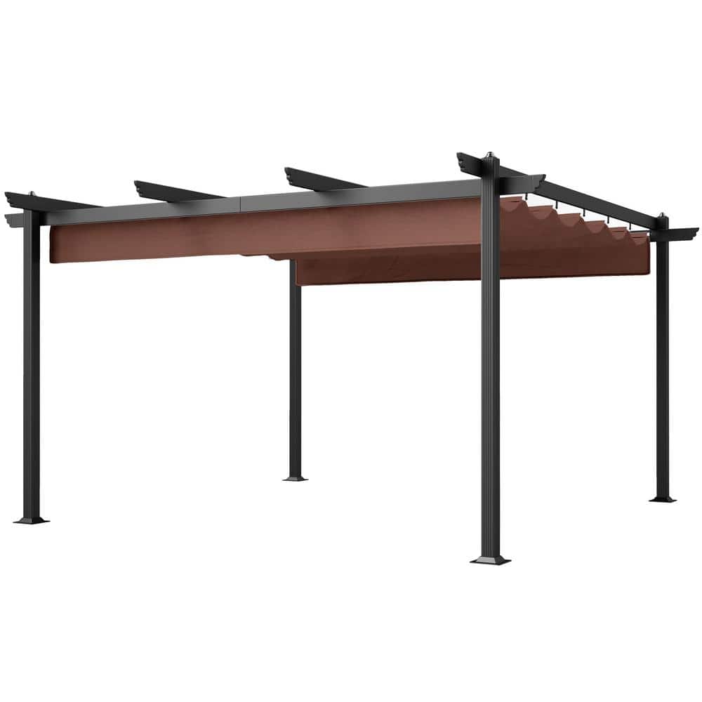13 ft. x 13 ft. Metal Retractable Pergola Canopy with Stronger Aluminum Fra