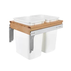 White Double Pull Out Top Mount Trash Can 35 Qt, White