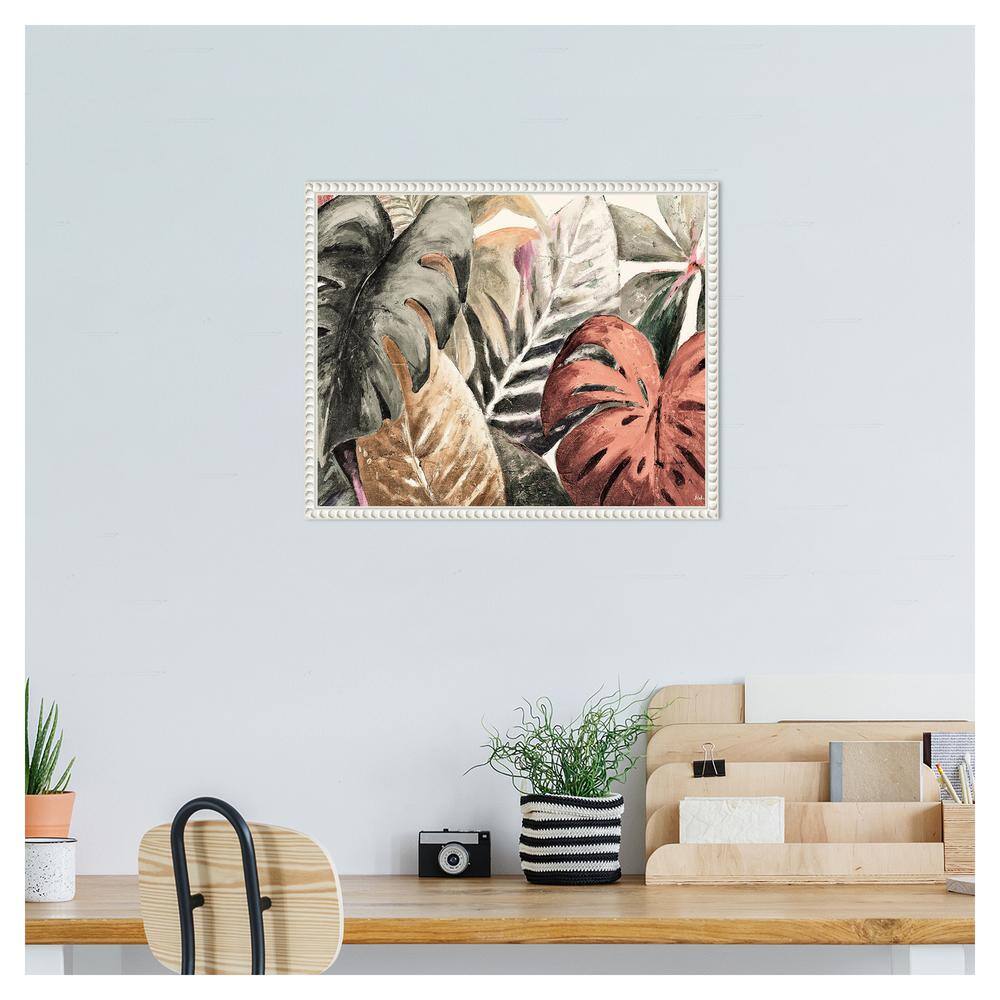 Boho-Chic Botanical Canvas Print with Beaded Frame