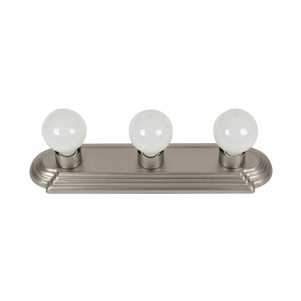 18 in. 3-Light Brushed Nickel UL Listed Globe Style Indoor Vanity Light Fixture price history on PriceWatchPro