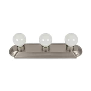 18 in. 3-Light Brushed Nickel UL Listed Globe Style Indoor Vanity Light Fixture