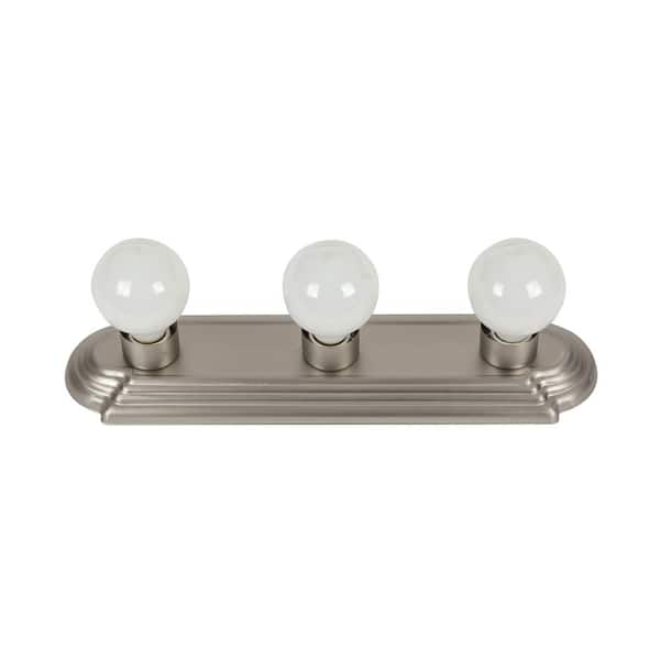 Sunlite 18 in. 3-Light Brushed Nickel UL Listed Globe Style Indoor Vanity Light Fixture