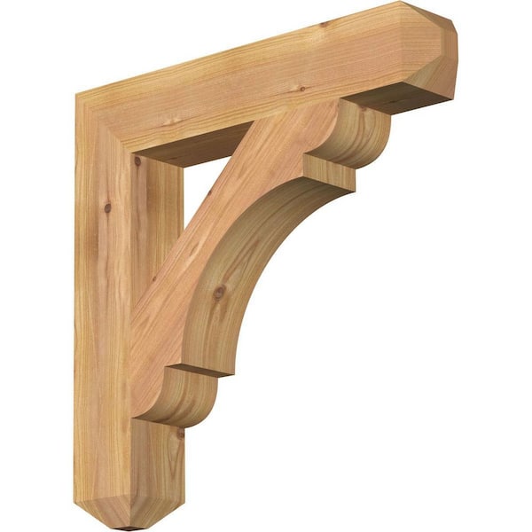 Ekena Millwork 3.5 in. x 20 in. x 20 in. Western Red Cedar Olympic Craftsman Smooth Bracket
