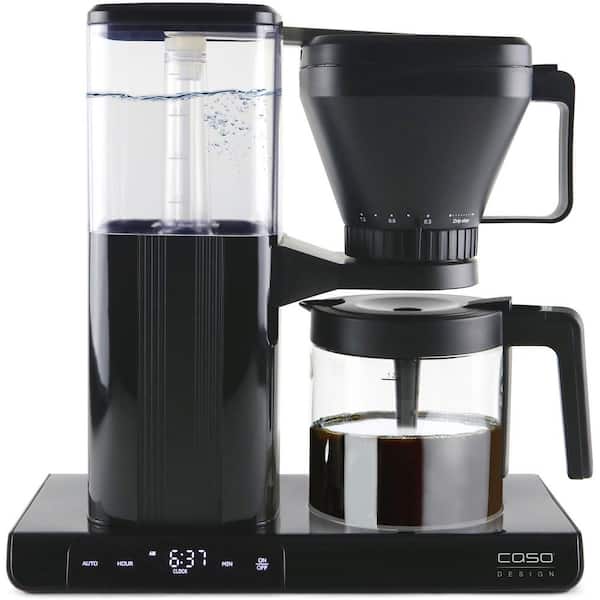 CASO Black Gourmet Gold Cup Coffee Maker, Programmable Timer, 8-Cups, Brews Coffee at 205F, Powerful 1475-Watt