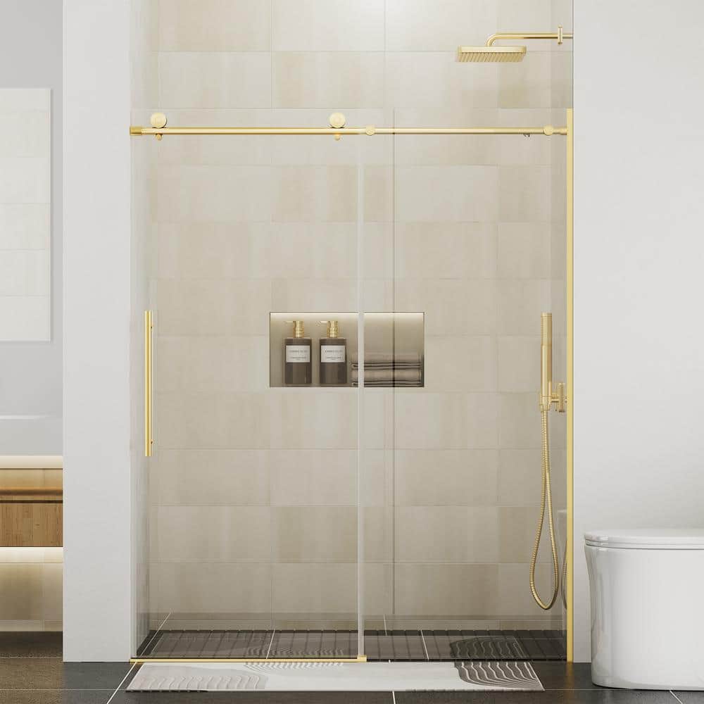 56-60 in. W x 75 in. H Frameless Sliding Shower Door with Explosion-Proof C
