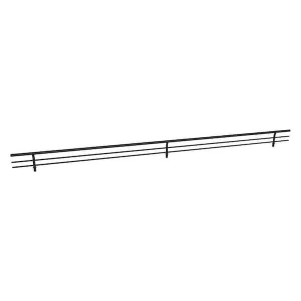 30 in. W Matte Black Steel Wire Shoe Fence Rail for Angled Closet Shoe Shelves, Fits up to 4-Pairs