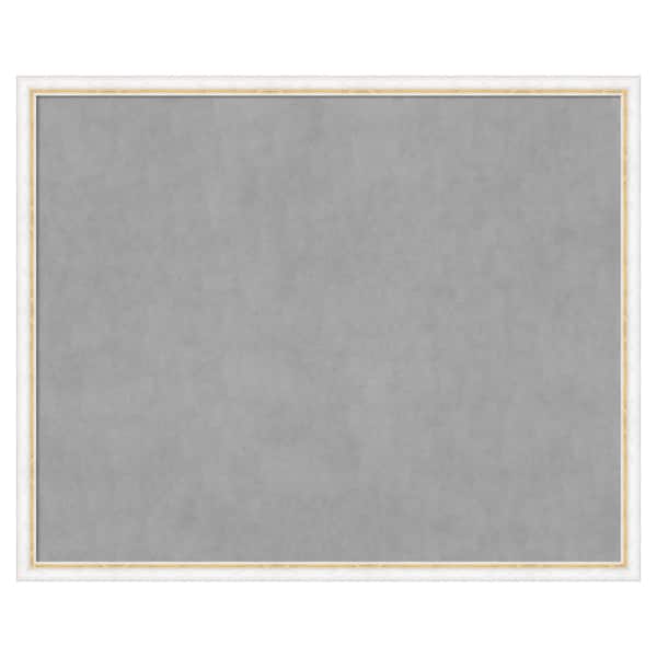 Amanti Art Morgan White Gold 42 in. x 34 in Framed Magnetic Board