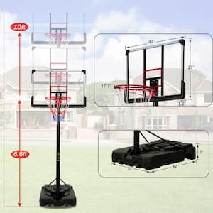 Adjustable 6.6 ft. to 10 ft. Portable Outdoor Bright Basketball Hoops with Large Base