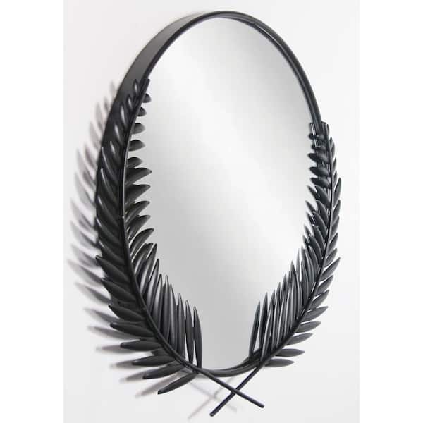 Black Metal Round Wall Mirror, 22