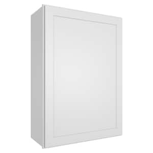 18 in. W x 12 in. D x 42 in. H in Shaker White Plywood Ready to Assemble Wall Cabinet 1-Door 3-Shelves Kitchen Cabinet