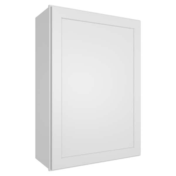 HOMEIBRO 18 in. W x 12 in. D x 42 in. H in Shaker White Plywood Ready to Assemble Wall Cabinet 1-Door 3-Shelves Kitchen Cabinet