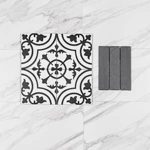 Take Home Tile Sample - Encaustic Amantus Porcelain 4 in. x 4 in. Mixed Floor and Wall Tile Kit