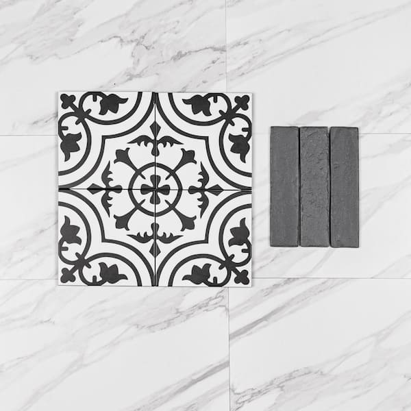 MSI Take Home Tile Sample - Encaustic Amantus Porcelain 4 in. x 4 in. Mixed Floor and Wall Tile Kit