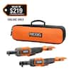 RIDGID 18V Brushless Cordless 2-Tool Combo Kit with 3/8 in. Ratchet, 1/4 in. Ratchet, and Bag (Tools Only) R96011SBN