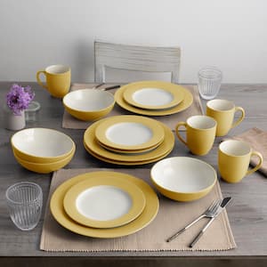 Colorwave Mustard 7 in., 22 fl. Oz. (Yellow) Stoneware Cereal/Soup Bowls, (Set of 4)