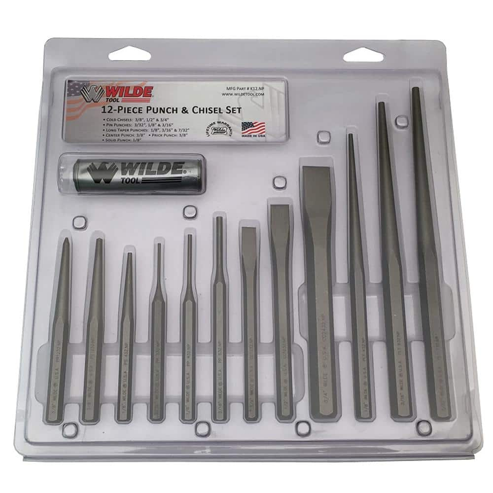 Wilde Tool Punch And Chisel Set In Natural With Vinyl Roll Pouch (12 ...