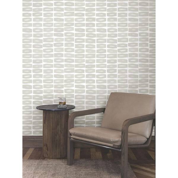 Grey Modernist Motif Lichen Wallpaper