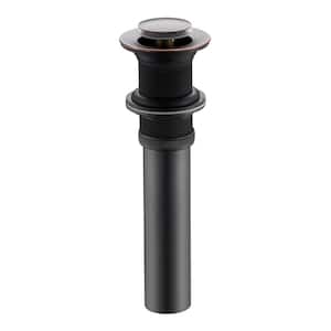 1-1/2 in. Brass Bathroom and Vessel Sink Push Pop-Up Drain Stopper with No Overflow in Oil Rubbed Bronze