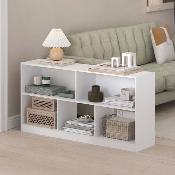 Daly 23.62 in. Tall White Wood 5-Shelf Standard Bookcase
