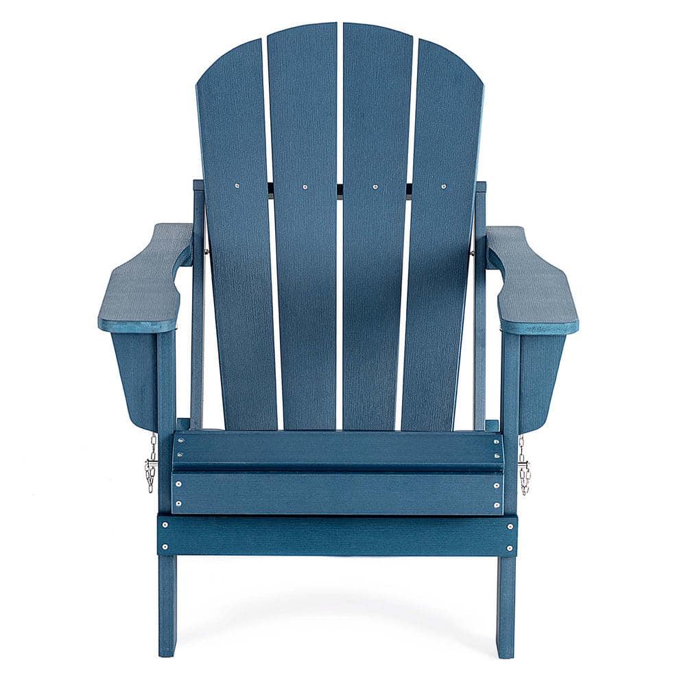 Classic Blue Folding Plastic Adirondack Chair