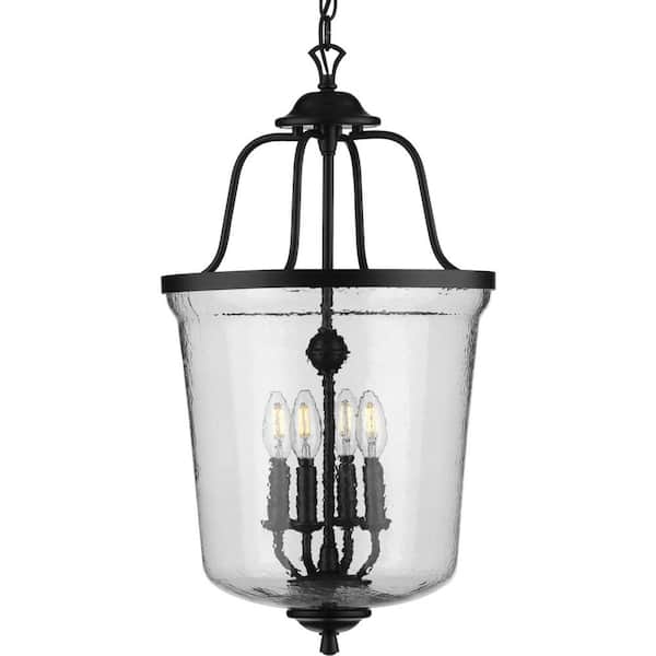 Bowman 4-Light Cottage Black Foyer Pendant