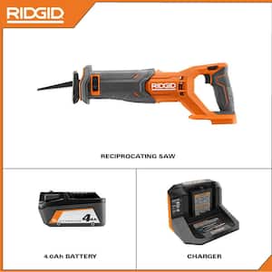 18V Cordless Reciprocating Saw Kit with 4.0 Ah Battery and Charger