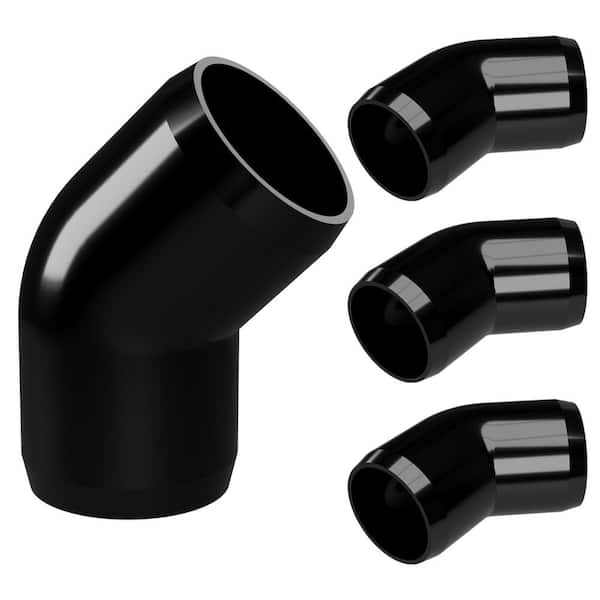 1-1/4 in. Furniture Grade PVC 45-Degree Elbow in Black (4-Pack)