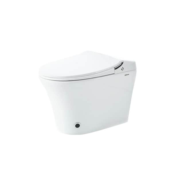 Elongated Bidet Toilet 1.28 GPF in White with Heated Seat Dryer and warm water,Remote Control,LED Night Light,Soft Close