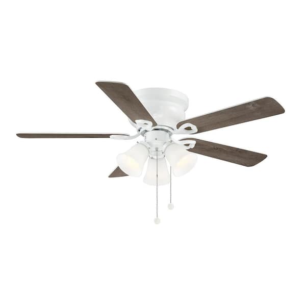 PRIVATE BRAND UNBRANDED Clarkston II 44 in. LED Indoor White Ceiling Fan with Light Kit