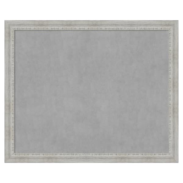 Amanti Art Rustic White Wash 44 in. x 36 in Framed Magnetic Board
