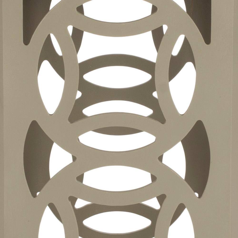 Natanya Pearl Taupe Hexagonal Wood Side Table