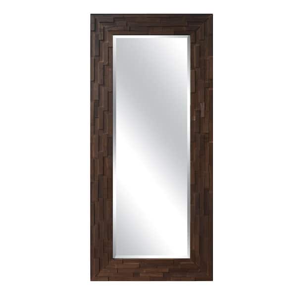 A&E Oshawa 71 in. H x 31.5 in. W Rectangular Wood Brown Mirror
