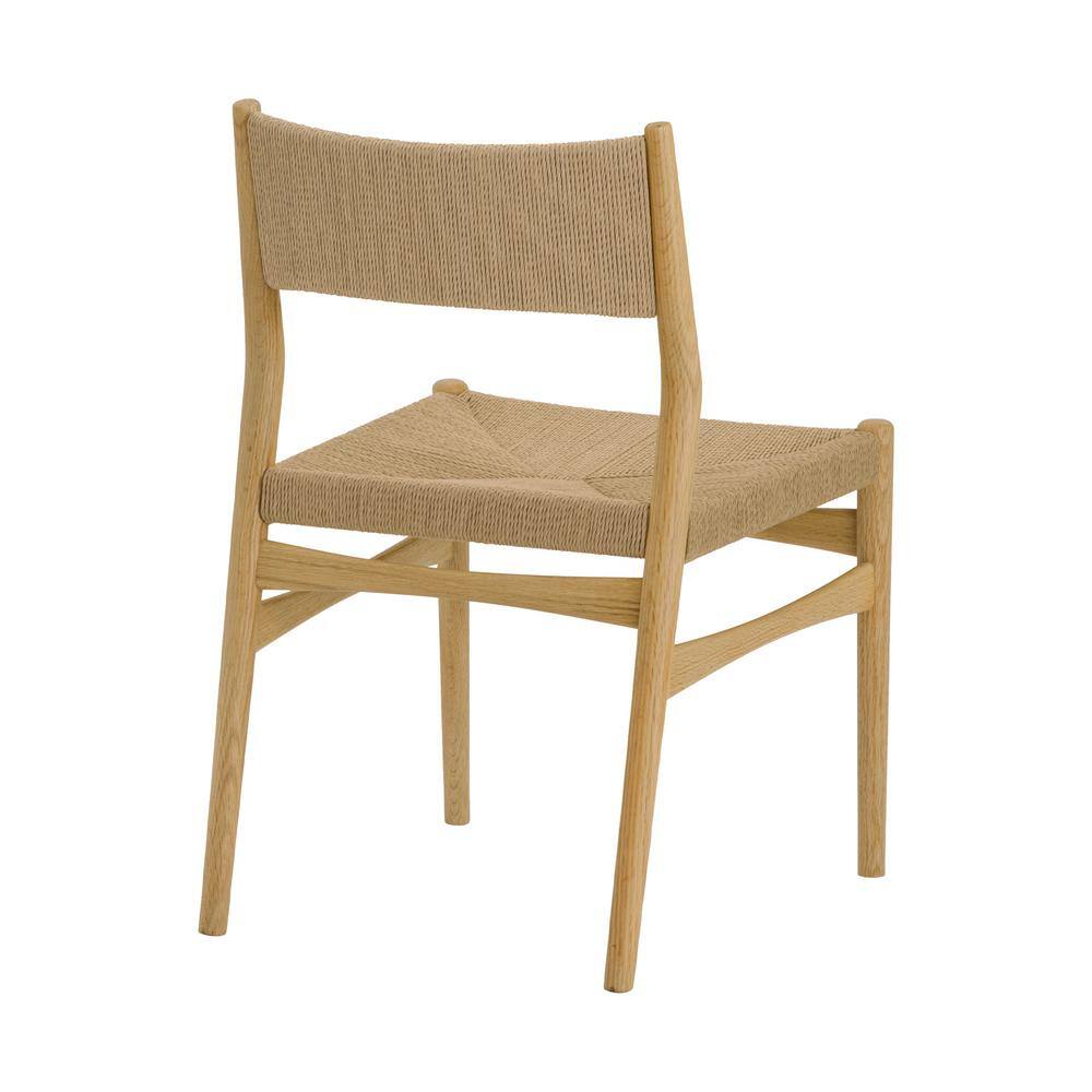 Natural Oak Round Dining Set with Paper Cord Seats