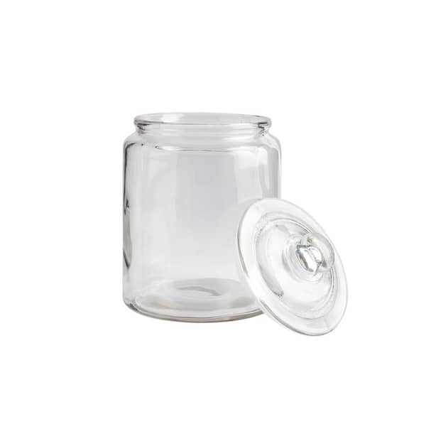 RW Base 2 Ounce Glass Storage Jar, 10 Clear Finish Glass Herb Jar - FDA-Approved, Dishwashable, Clear Glass Kitchen Glass Canister, Refillable, Cork L