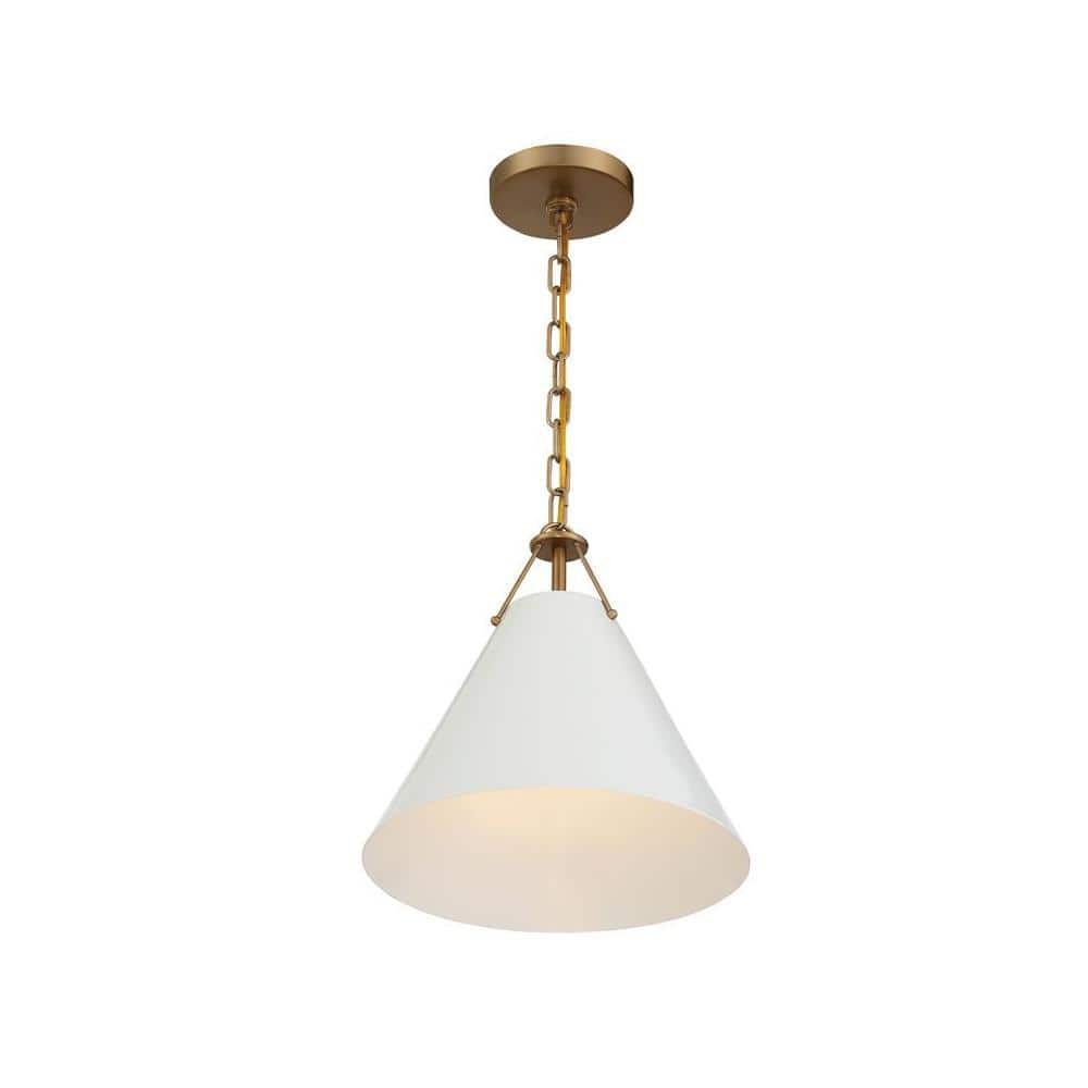 Vibrant Gold Xavier Pendant with White Steel Shade
