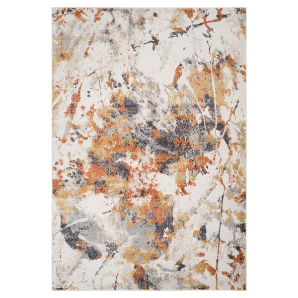 Clifton 8 x 10 Ivory Abstract Pattern Area Rug for High Traffic Living Room Dining Room Bedroom