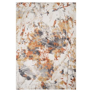 Avant Ivory Orange 2 ft. x 3 ft. Abstract Area Rug