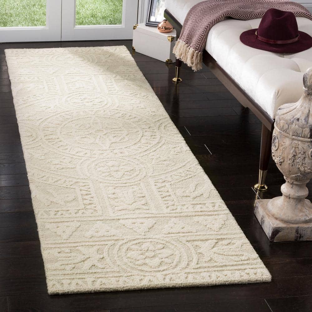 Blossom 2 ft. x 10 ft. Light Gray/Ivory High-Low Medallion Runner Rug price history on PriceWatchPro