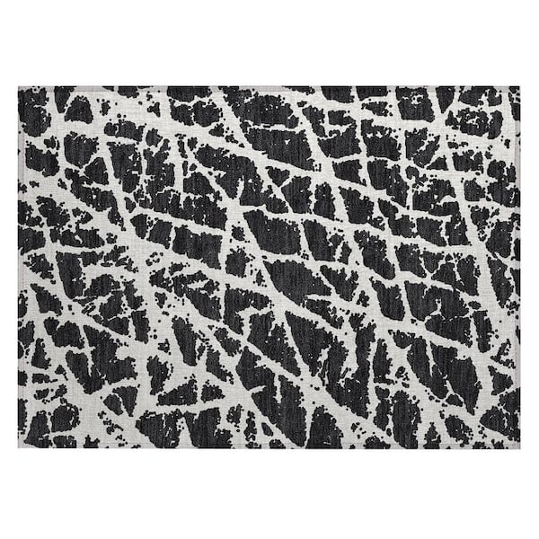 Addison Rugs Chantille ACN501 Black 1 ft. 8 in. x 2 ft. 6 in. Machine Washable Indoor/Outdoor Geometric Area Rug