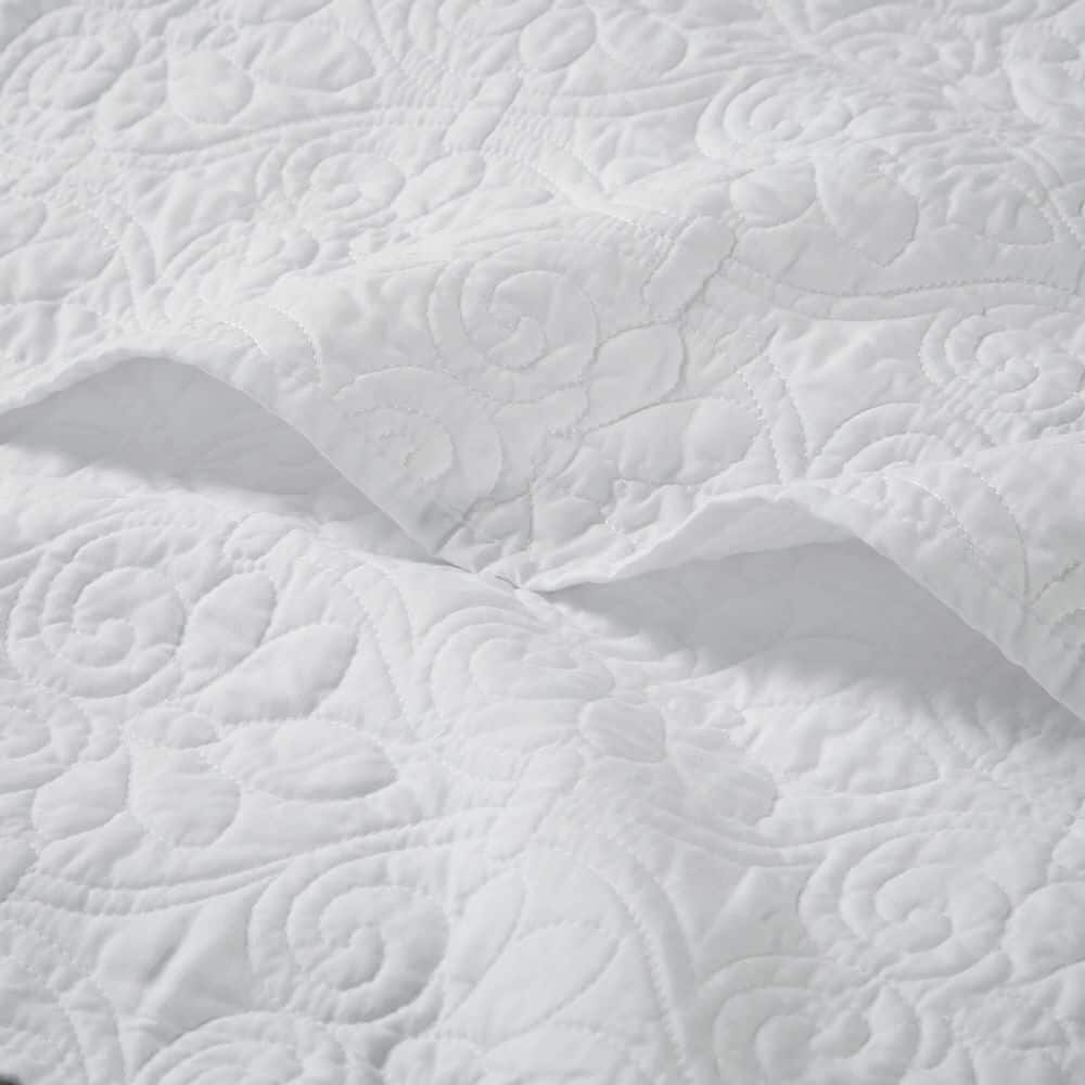White Oversized Quilted Cotton Throw Blanket