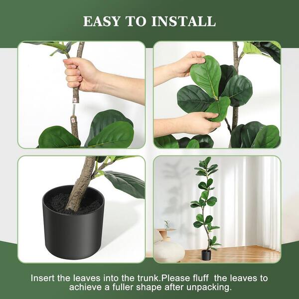 Premium Large 7ft. Artificial Fiddle Leaf Fig Tree in Stylish