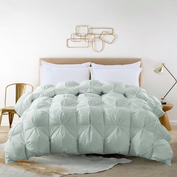 Pintuck Stitch White Duck Down Comforter St.James Home Green King