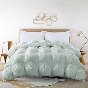 Pintuck Stitch Heavy Weight Gray King White Duck Down/Feather Blend Comforter