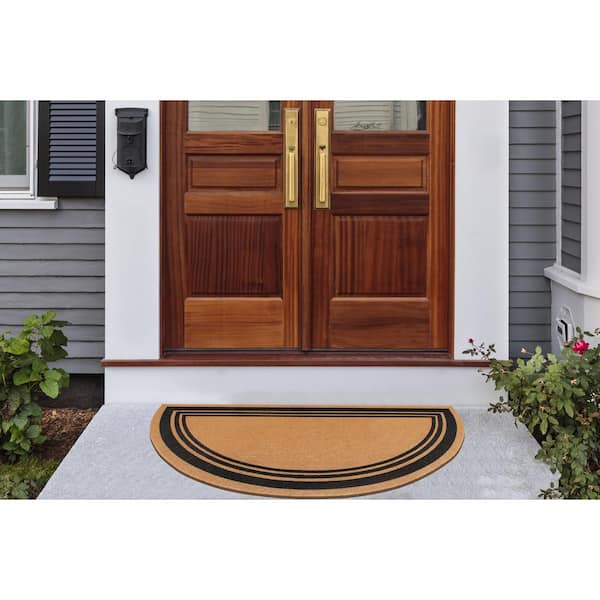 A1hc Natural Coir Flock Beige 30 in x 60 in Coir & PVC Durable Door Mat for Outdoor Entrance Doormat