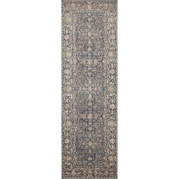 Jean Stoffer Bradbury Midnight  / Multi 2 ft. 6 in.  x 10 ft.  Contemporary Runner Rug