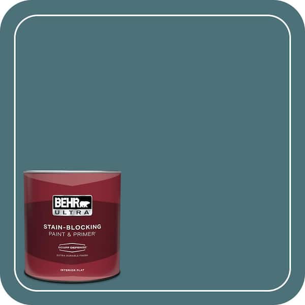 BEHR ULTRA 1 qt. #S450-6A River Rapids Extra Durable Flat Interior Paint and Primer