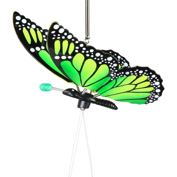 Exhart WindyWing Butterfly Green Ombre Plastic Wind Chimes 40515