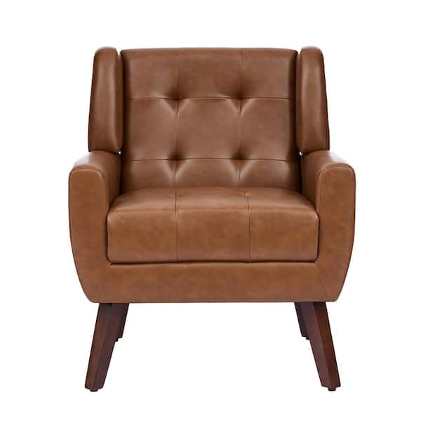 Uixe Coffee PU Leather Upholstered Armchair Set of 1